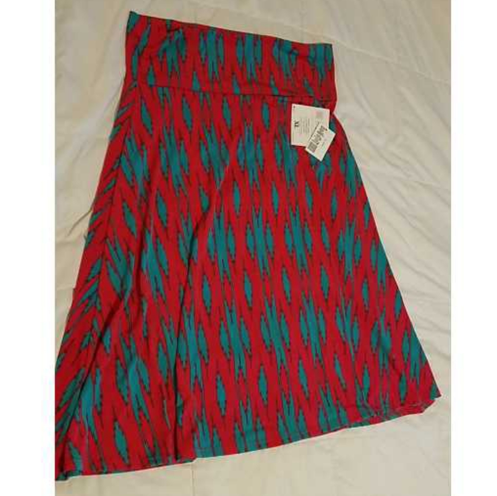 LulaRoe Azure Skirt - Pink and Teal XL